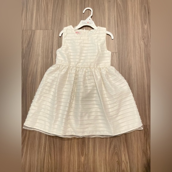 Katie M White and Gold Sleeveless Scoop Neck A-Line Dress size 5-NWOT - Picture 2 of 8